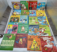 VTG Lot of 20 Walt Disney Golden Peter Pan Children Records 45 RPM Colored Vinyl picture