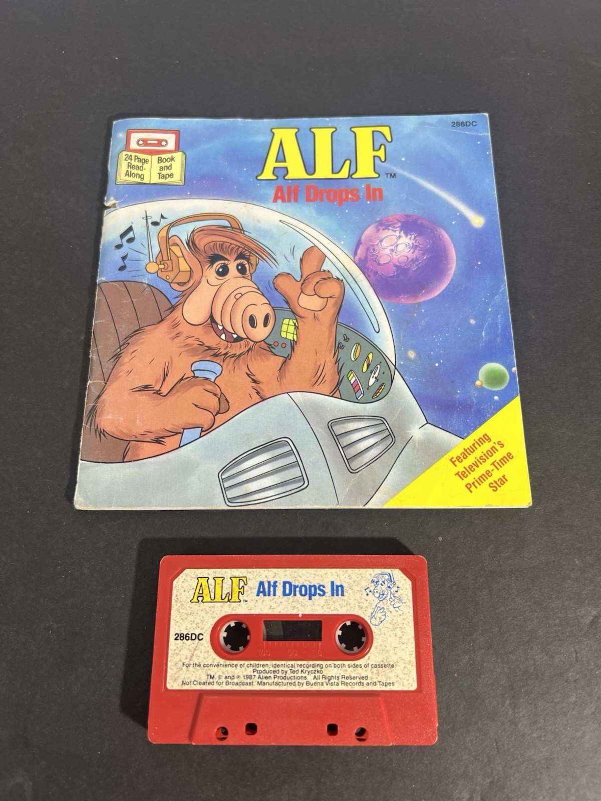 Vintage 1987 ALF Drops In Buena Vista Read-Along Book and Cassette Tape 286DC