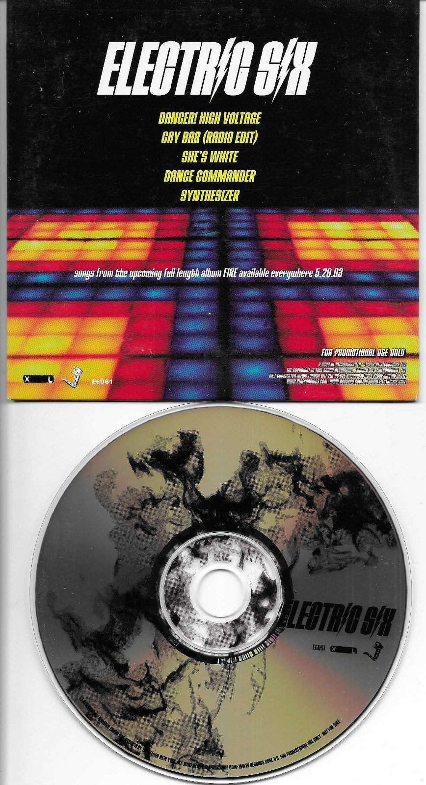 ELECTRIC SIX 6 Rare 5TRX SAMPLER w/ RARE EDIT PROMO ADVNCE EUROPE CD USA Seller