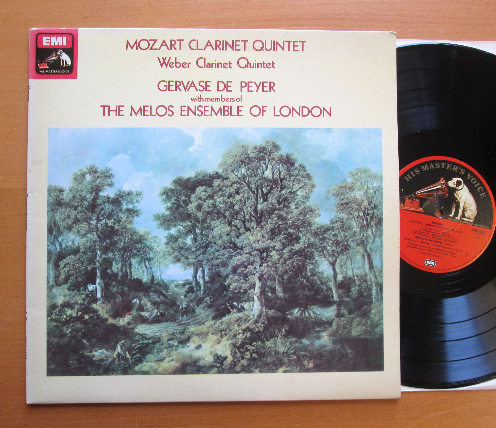 HQS 1395 Mozart Weber Clarinet Quintets De Peyer Melos Ensemble EX/EX Stereo EMI