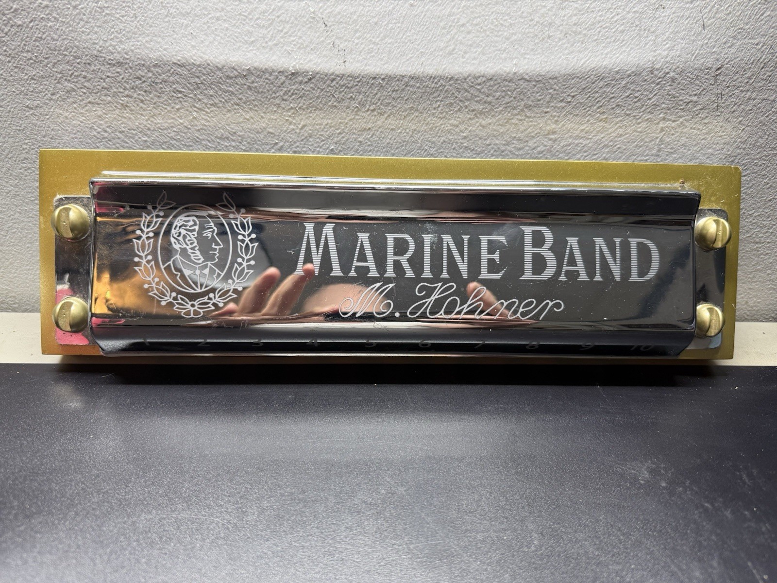 Vintage Large 14” Hohner Marine Band Diatonic Harmonica Store Display