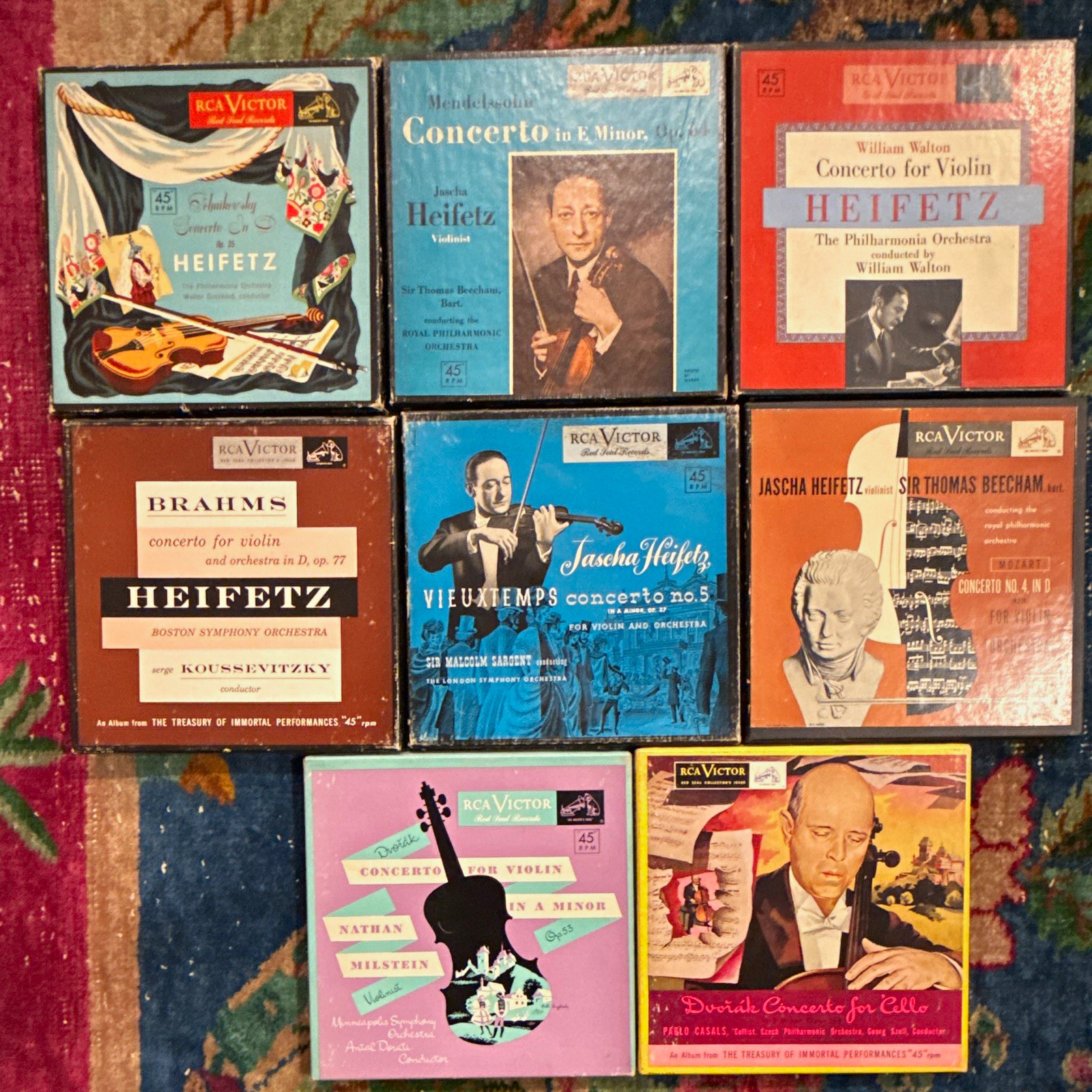RCA Victor Red Seal 45 RPM Classical Albums Treasury Immortal Heifetz Milstein