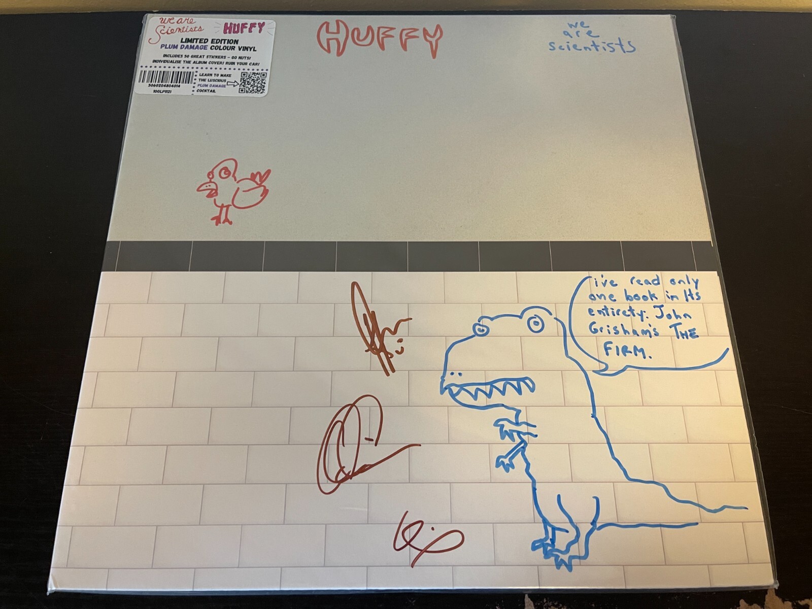 We Are Scientists Huffy Signed Custom Doodled Colored Vinyl LP (Avian/Dinosaur)