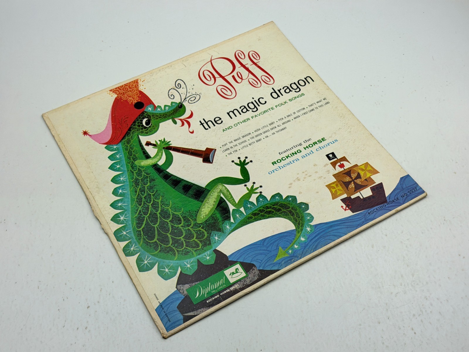 Vintage Puff the Magic Dragon Folk Songs Vinyl Record LP Diplomat 5037