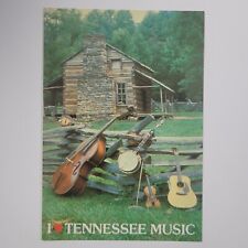 I Love Tennessee Music Guitar Fiddle Banjo Vintage Continental Chrome Postcard picture