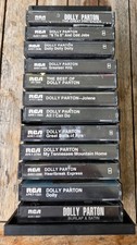 Rare Dolly Parton 12 Cassette Tape Lot RCA Jolene 9 to 5 + Vintage Holder picture