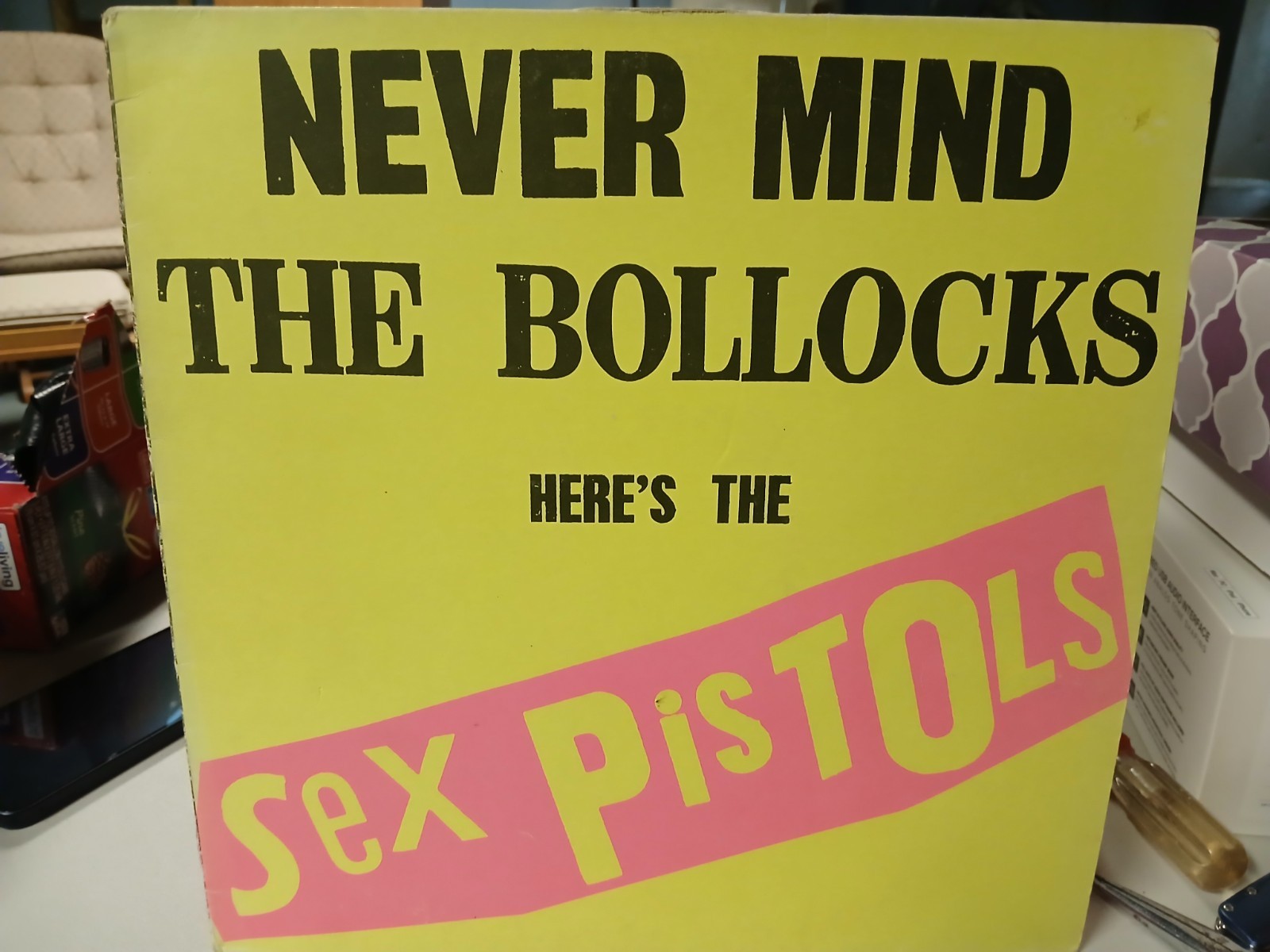 SEX PISTOLS Never Mind The Bollocks 1986 UK VINYL LP & MISPRINTED SLEEVE in USA