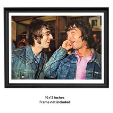 Noel & Liam Gallagher Hand Signed Oasis Photo Iconic Band Duo COA & PSA Approved picture