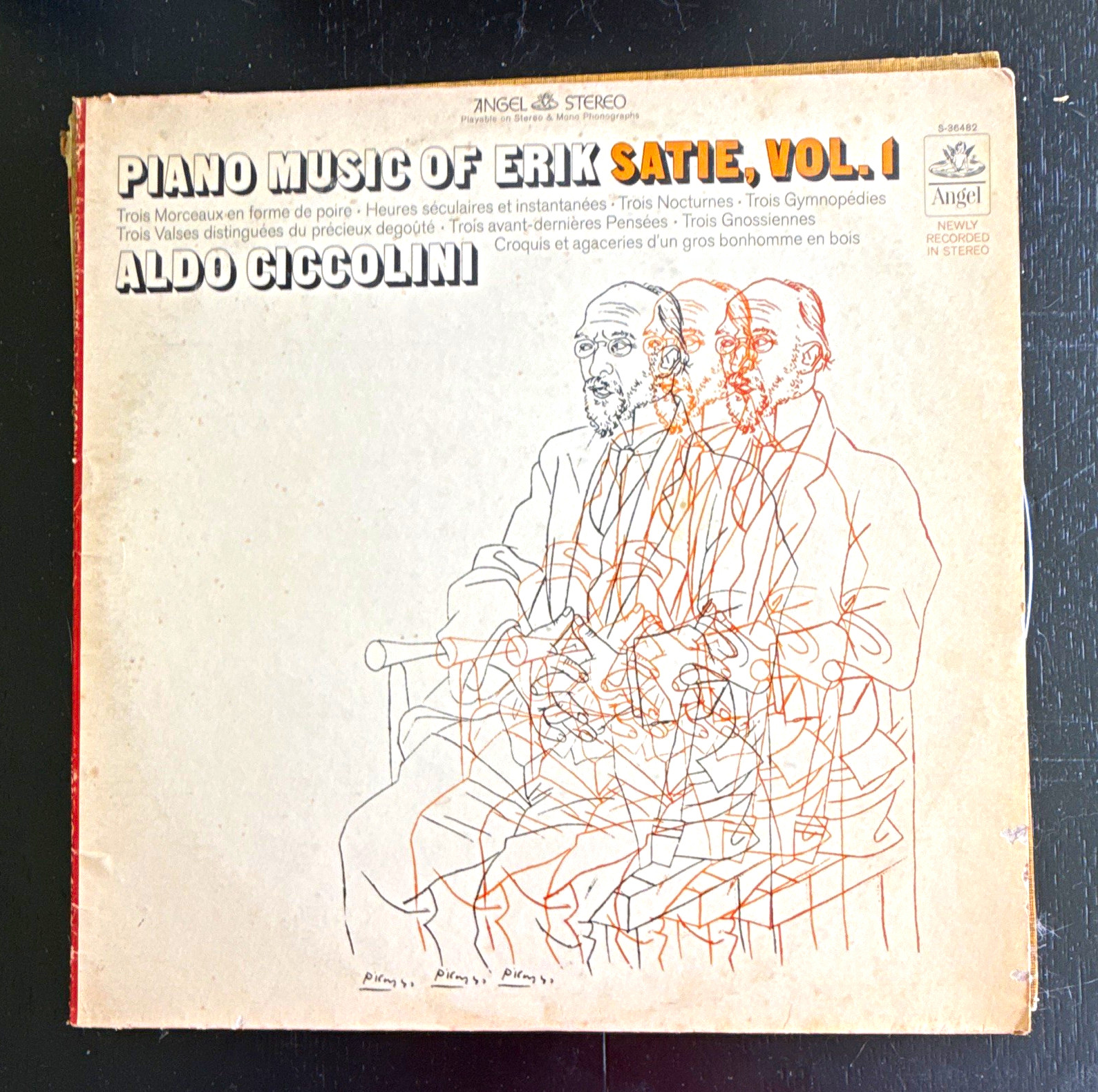 Angel Piano Music of Erik Satie Vol. 1 Aldo Ciccolini Stereo LP S-36482