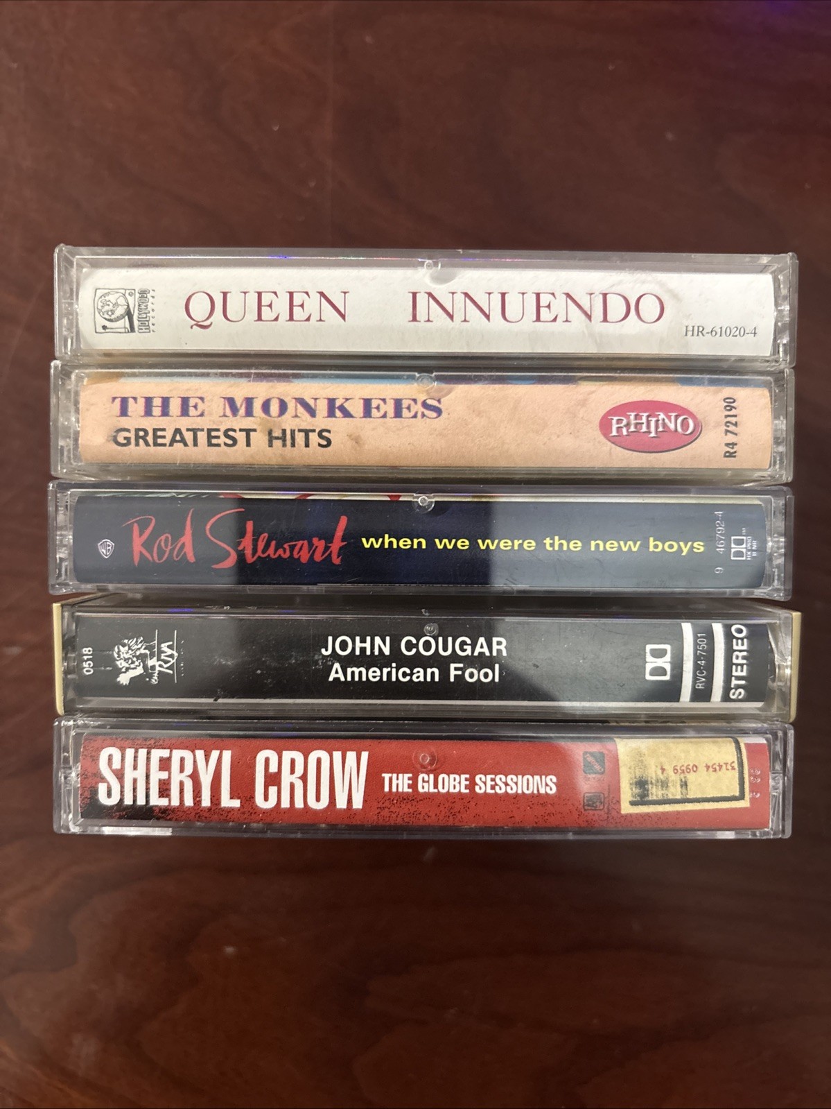 Lot Of 5 Vintage Cassettes Including Sheryl Crow,John Cougar,Queen,Etc…