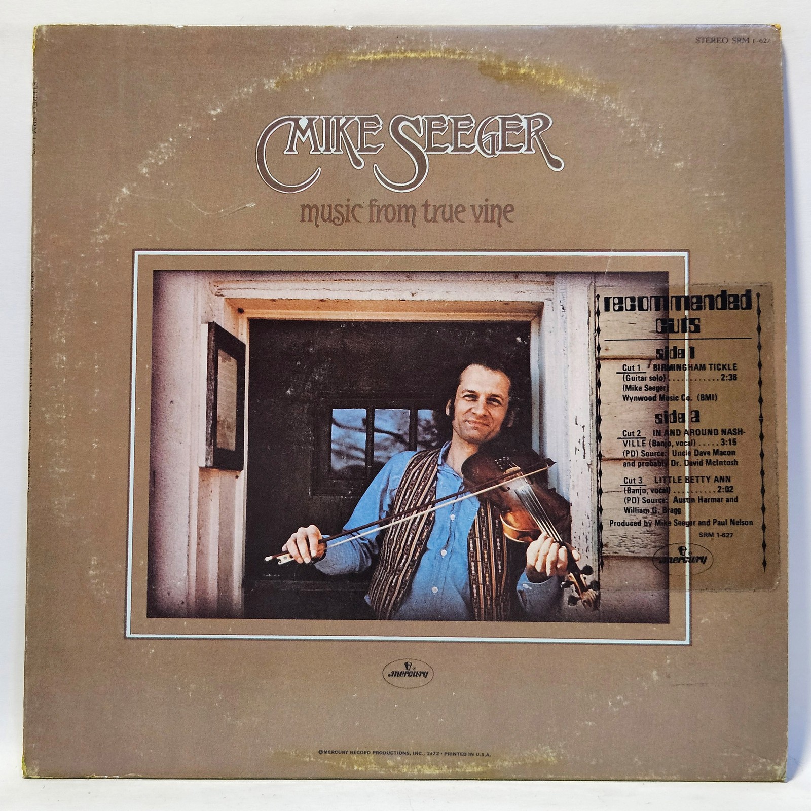 Mike Seeger - Music From True Vine - 1972 Folk - EX - Ultrasonic Clean