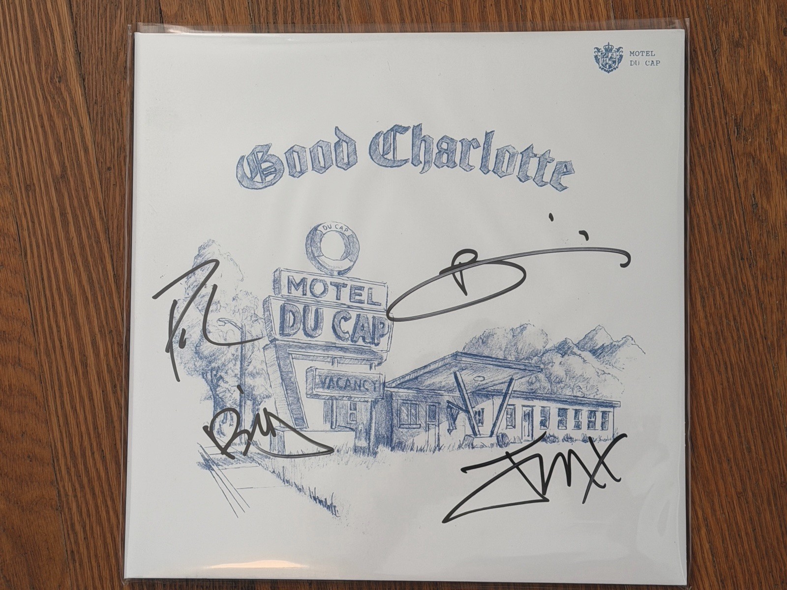 Good Charlotte Motel Du Cap Signed Autographed Ltd Edition Blue Vinyl