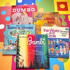VTG Disney Vinyl Records Jungle Book Dumbo Bambi Babes in Toyland Music Lot of 5 picture