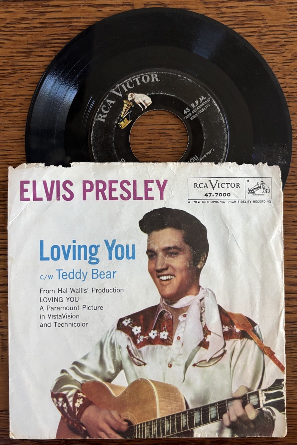 Elvis Presley Teddy Bear Loving You RCA Victor 47-7000 45 Picture Sleeve 1957