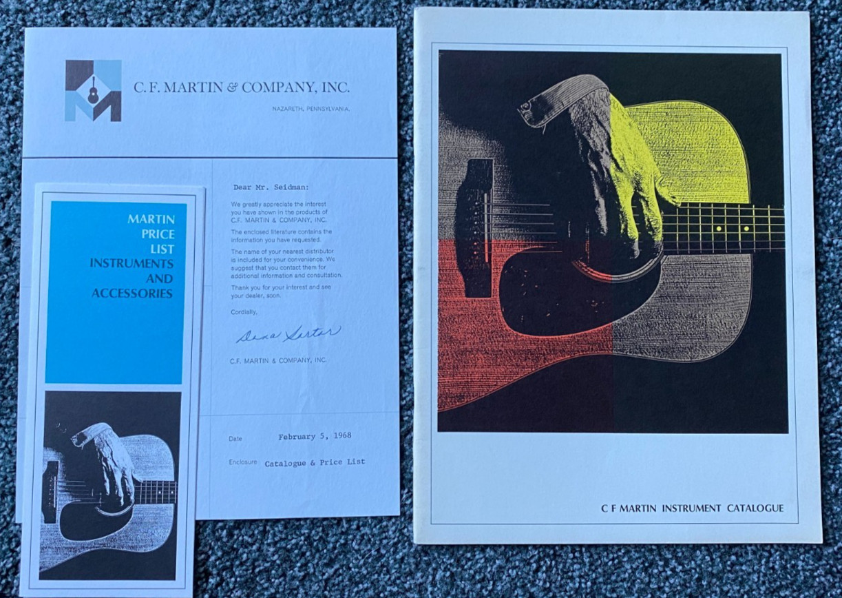 C F Martin 1966 Guitar Catalog with Jan 2, 1968 Price List - Absolute Mint