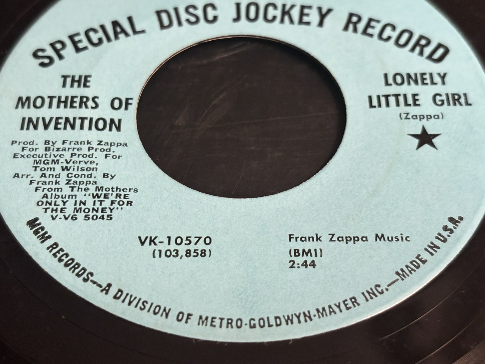 Verve The Mothers Of Invention Frank Zappa VK-10570  DJ 45rpm Never Played