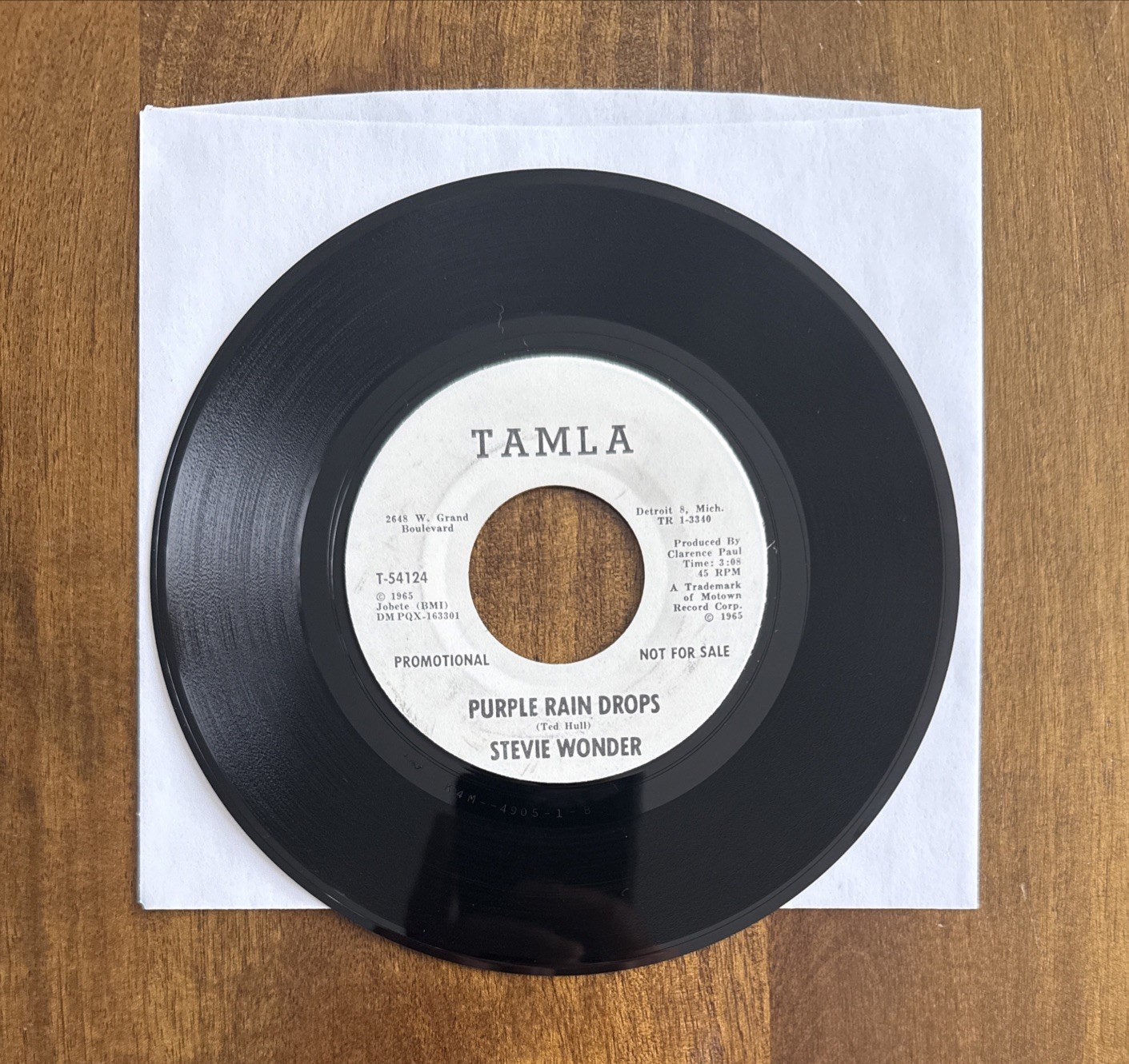 RARE Vintage Stevie Wonder Uptight/Purple Rain Drops Tamla Promo Soul 1965