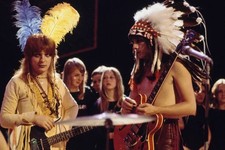bass guitarist Steve Priest and guitarist Andy Scott of English ro- Old Photo picture