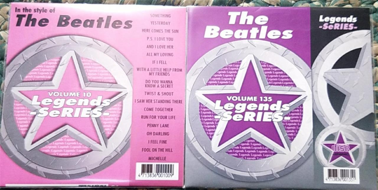 2 CDG BEATLES LEGENDS KARAOKE DISCS CD+G ROCK OLDIES #10,#135 YESTERDAY,HEY JUDE