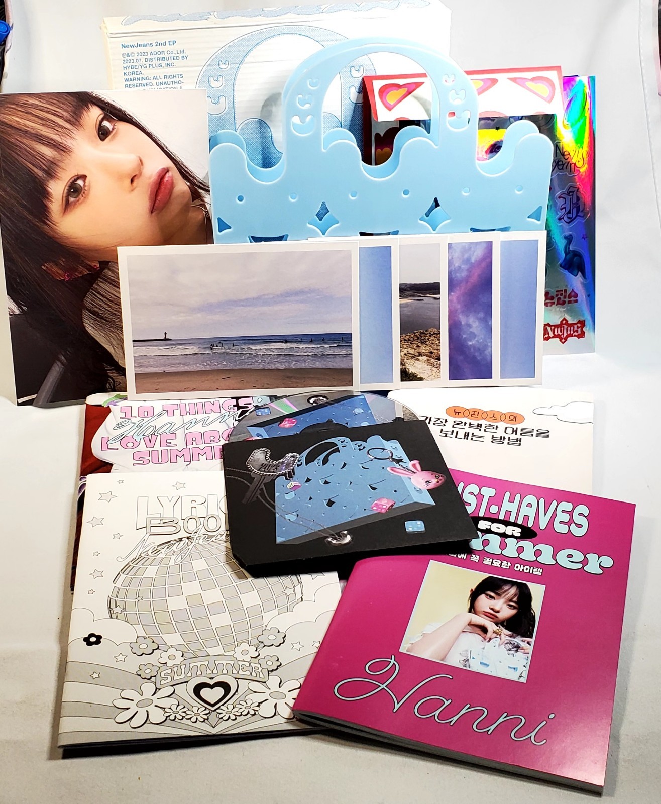 Kpop New Jeans-Hanni 2023 2nd EP w/Blue Plastic Tote, CD & PhotoBooks 