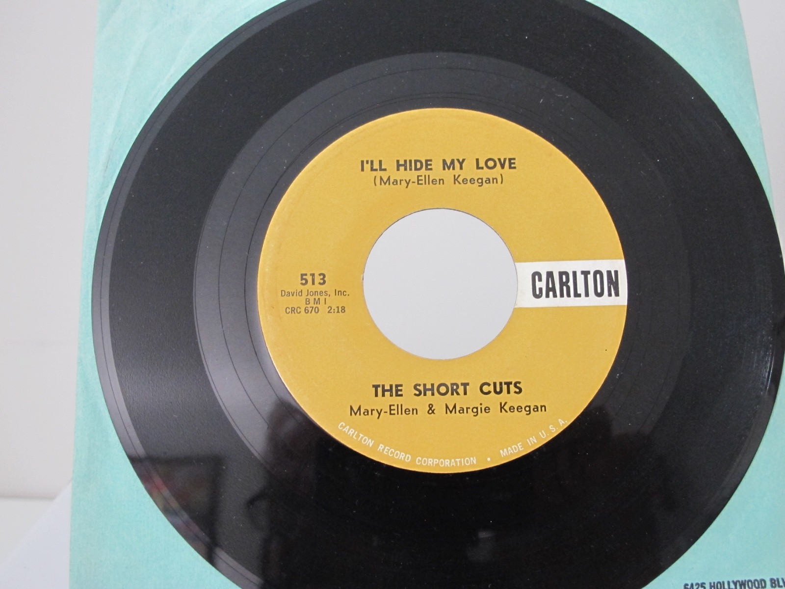 45 RECORD - THE SHORT CUTS - I\'LL HIDE MY LOVE