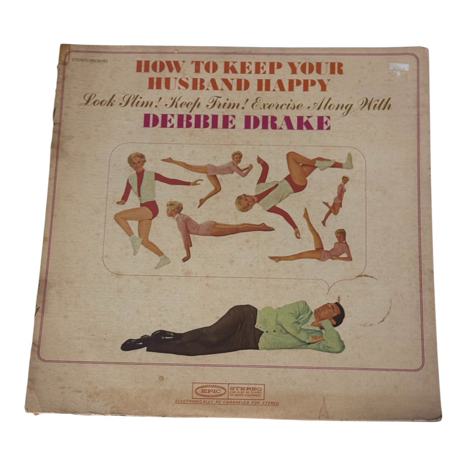 Vintage Debbie Drake LP Funny Retro Fitness Record Husband Happy 60s