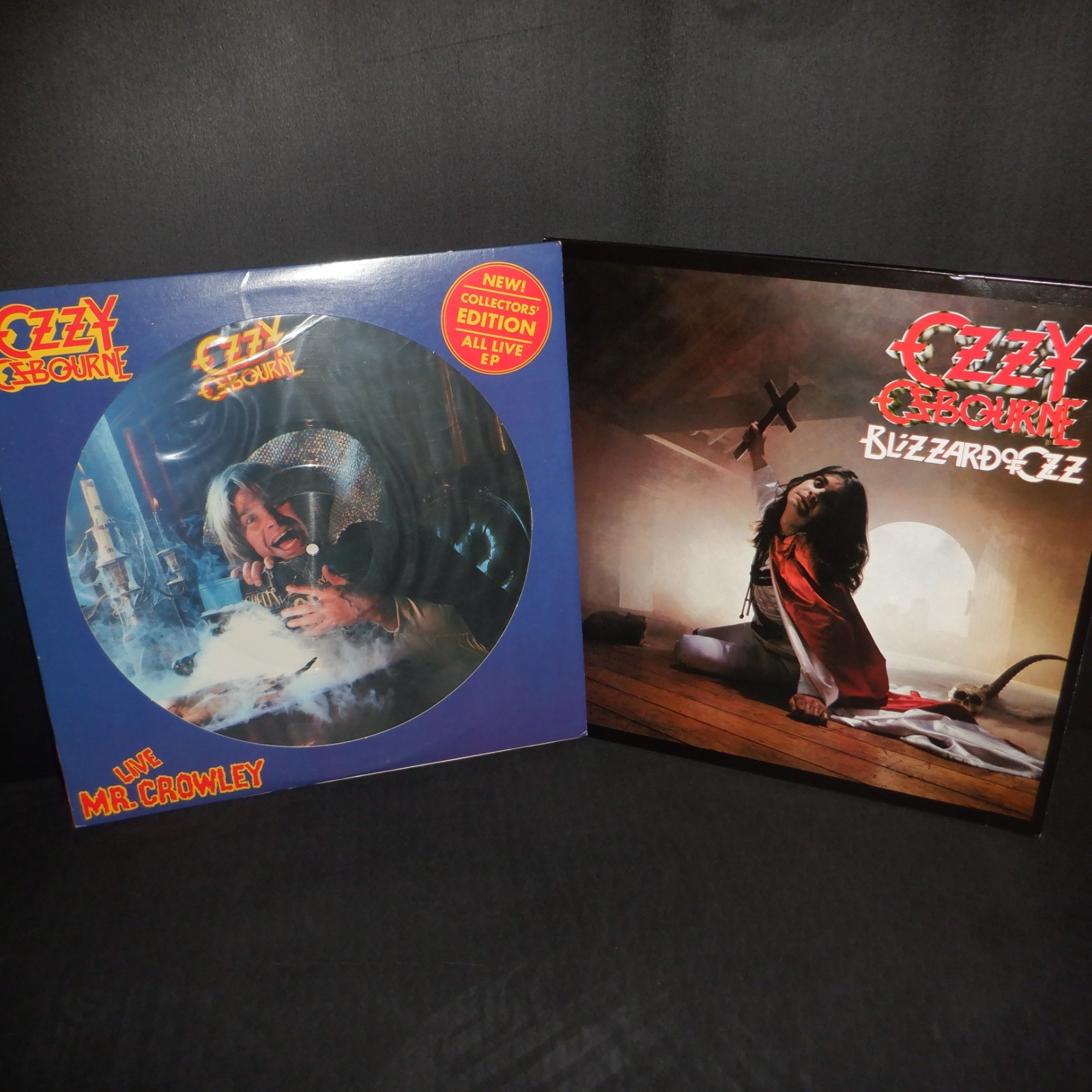 Ozzy Osbourne vinyl LOT x2 LIVE MR CROWLEY 1982 CBS + BLIZZARD OF OZZ 2011 EX