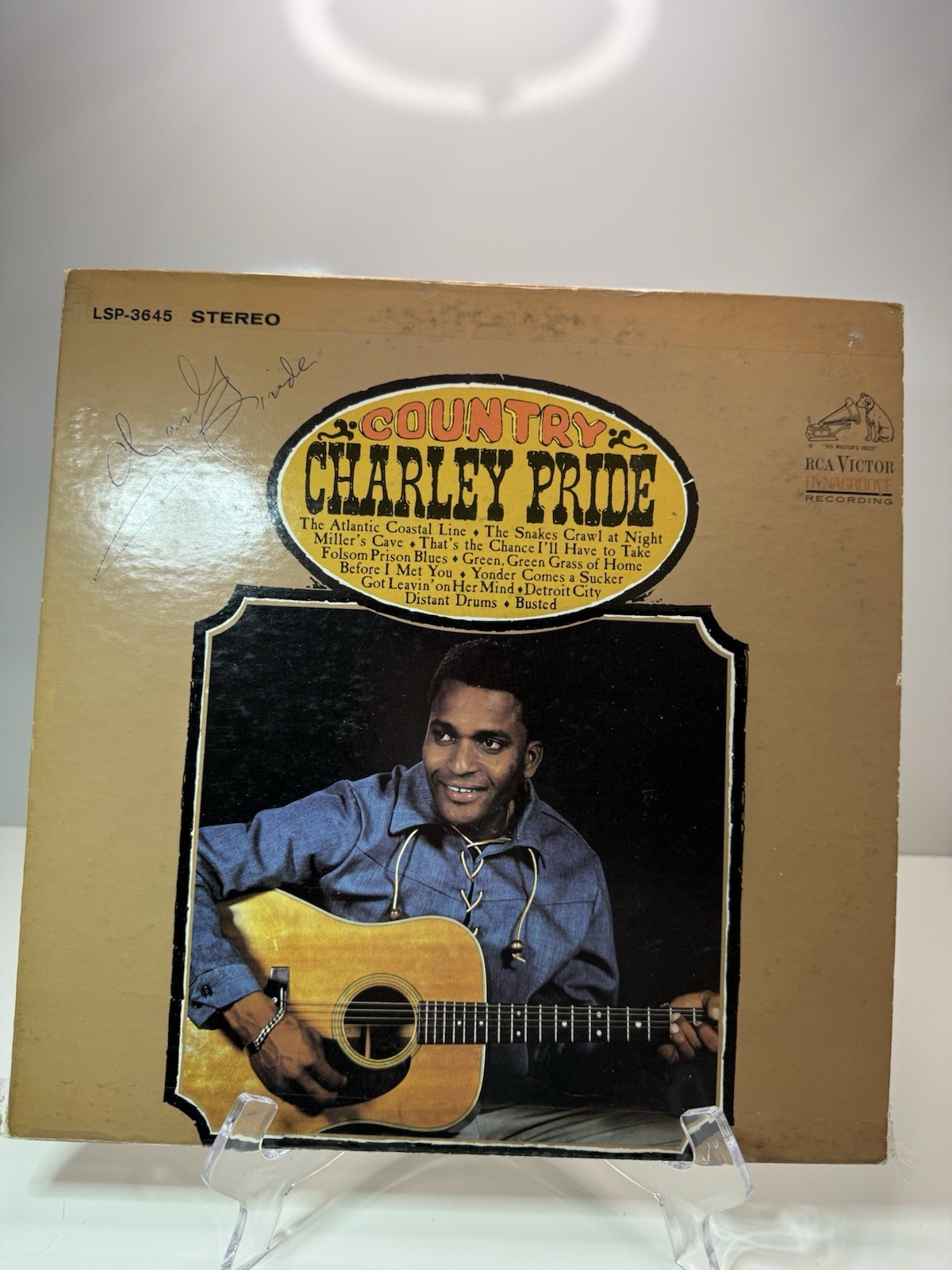 Charley Pride – Country Charley Pride LP RCA LSP-3645 1966 Signed Autograph