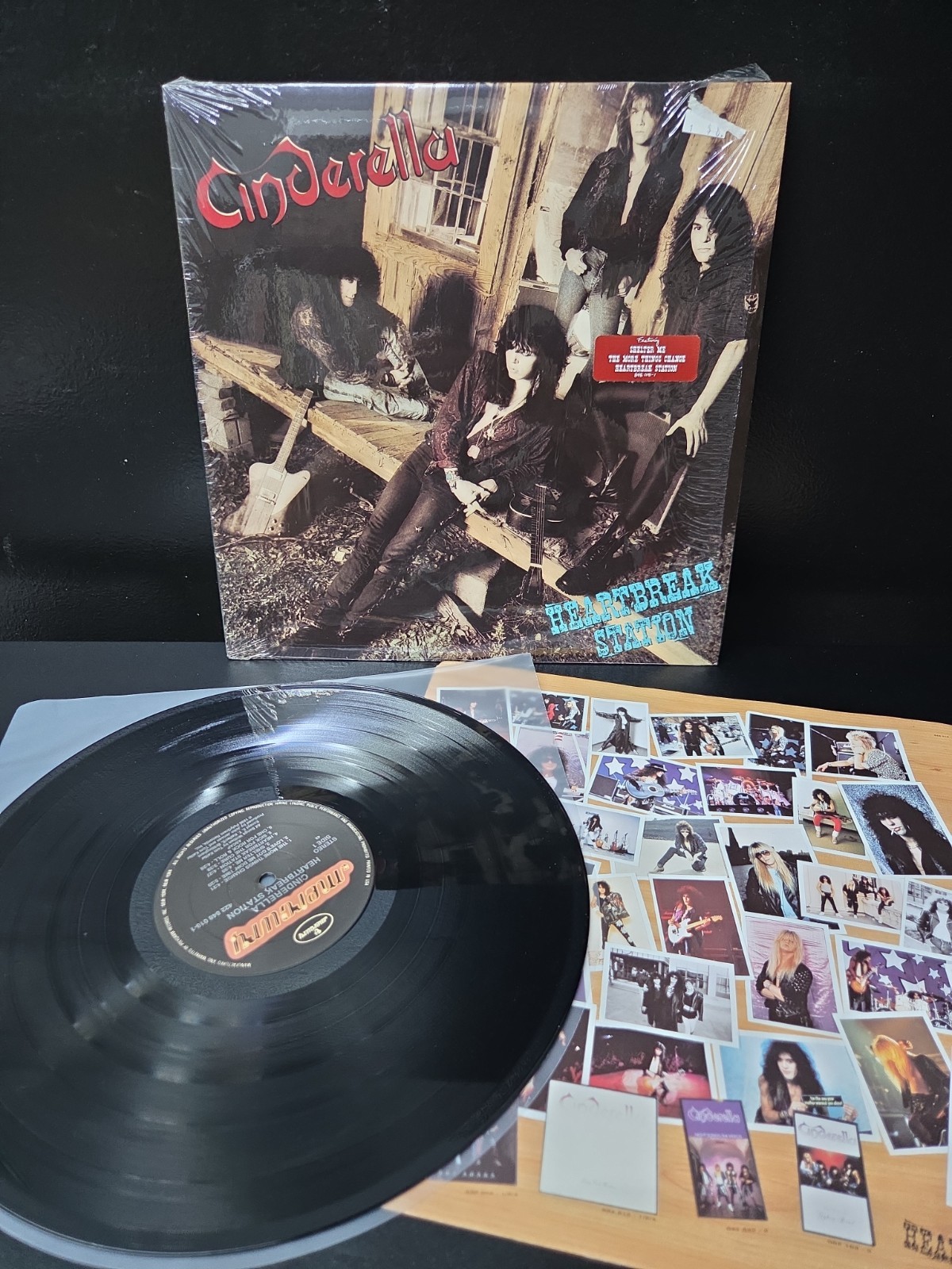 Cinderella Heartbreak Station Lp Vinyl 1990 1st USA Press Shrink/Hype/Insert NM