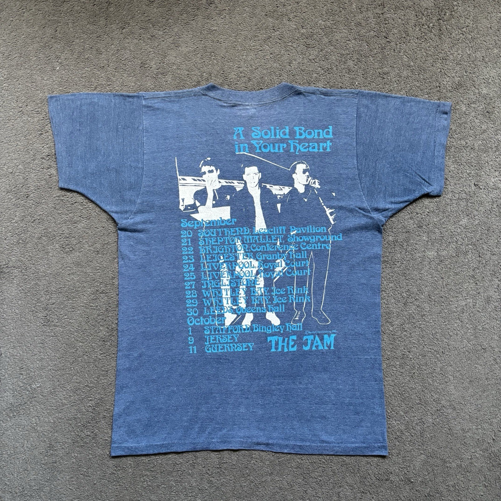 Vintage 1982 The Jam A Solid Bond In Your Heart Tour T-Shirt 80s Official L Blue
