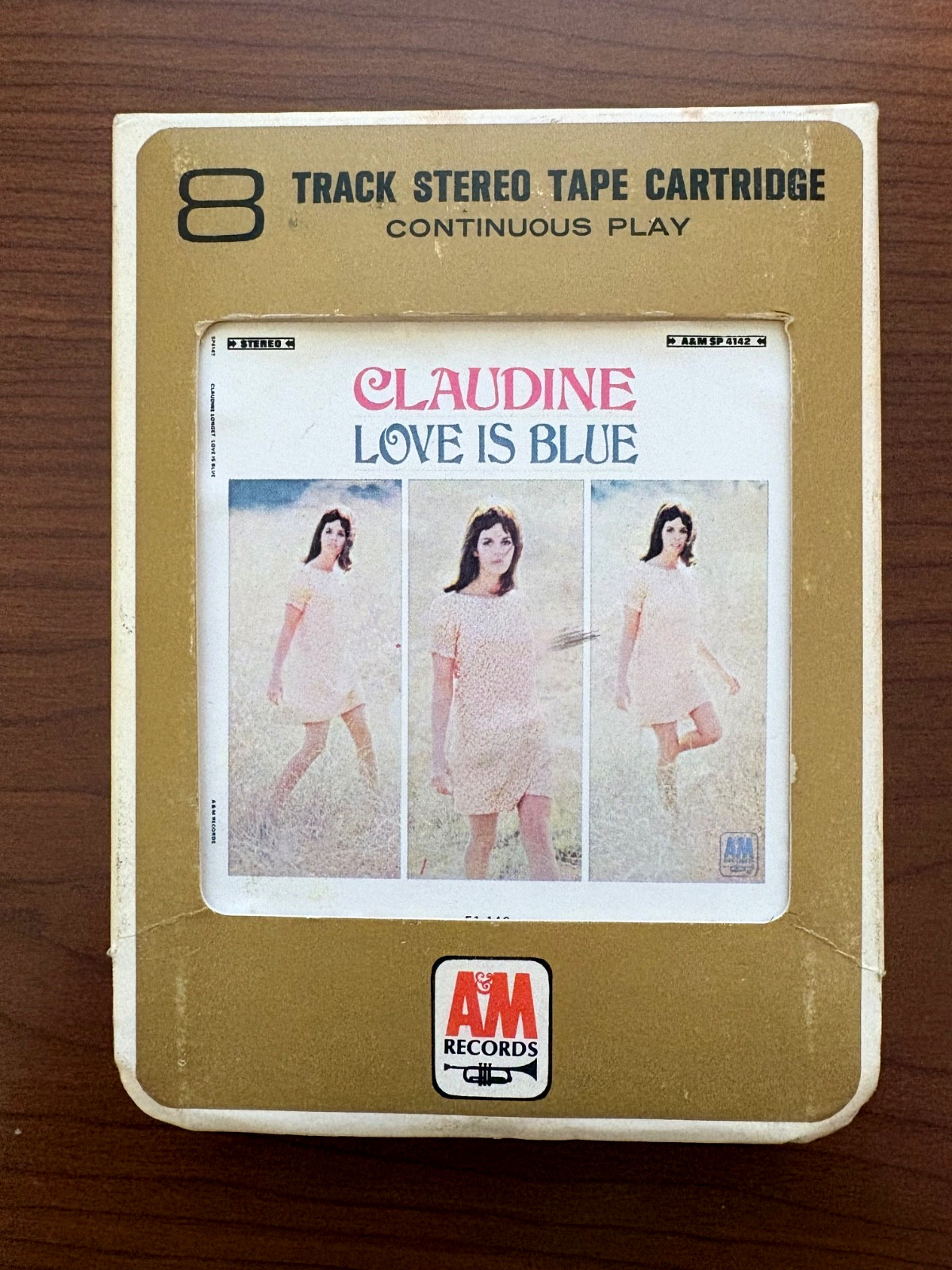 Claudine Longet LOVE IS BLUE 8-Track Tape Cartridge with Box Sleeve