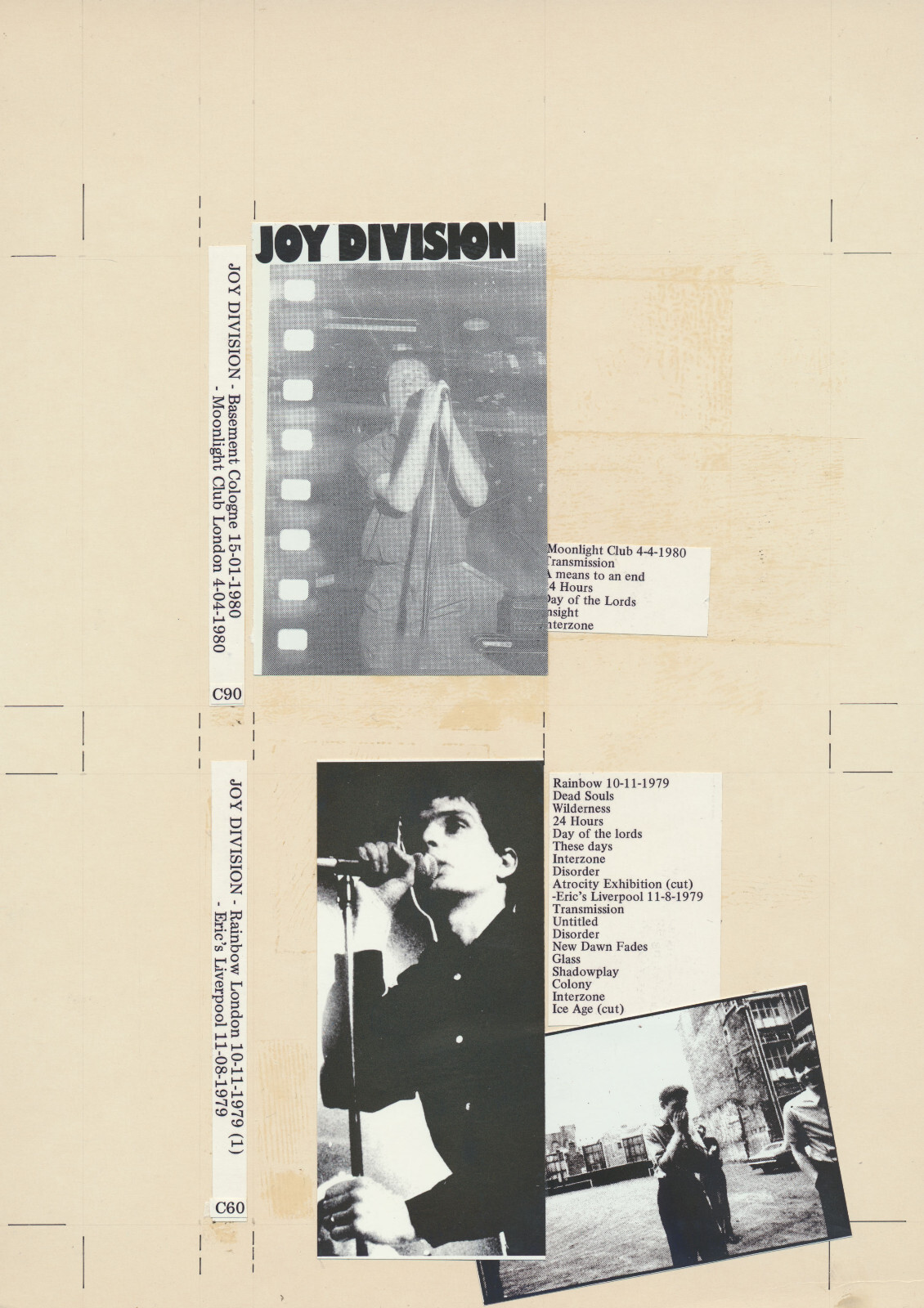 Joy Division - Original Cassette Litho/Design - Early 1980s [Holland] - Artwork