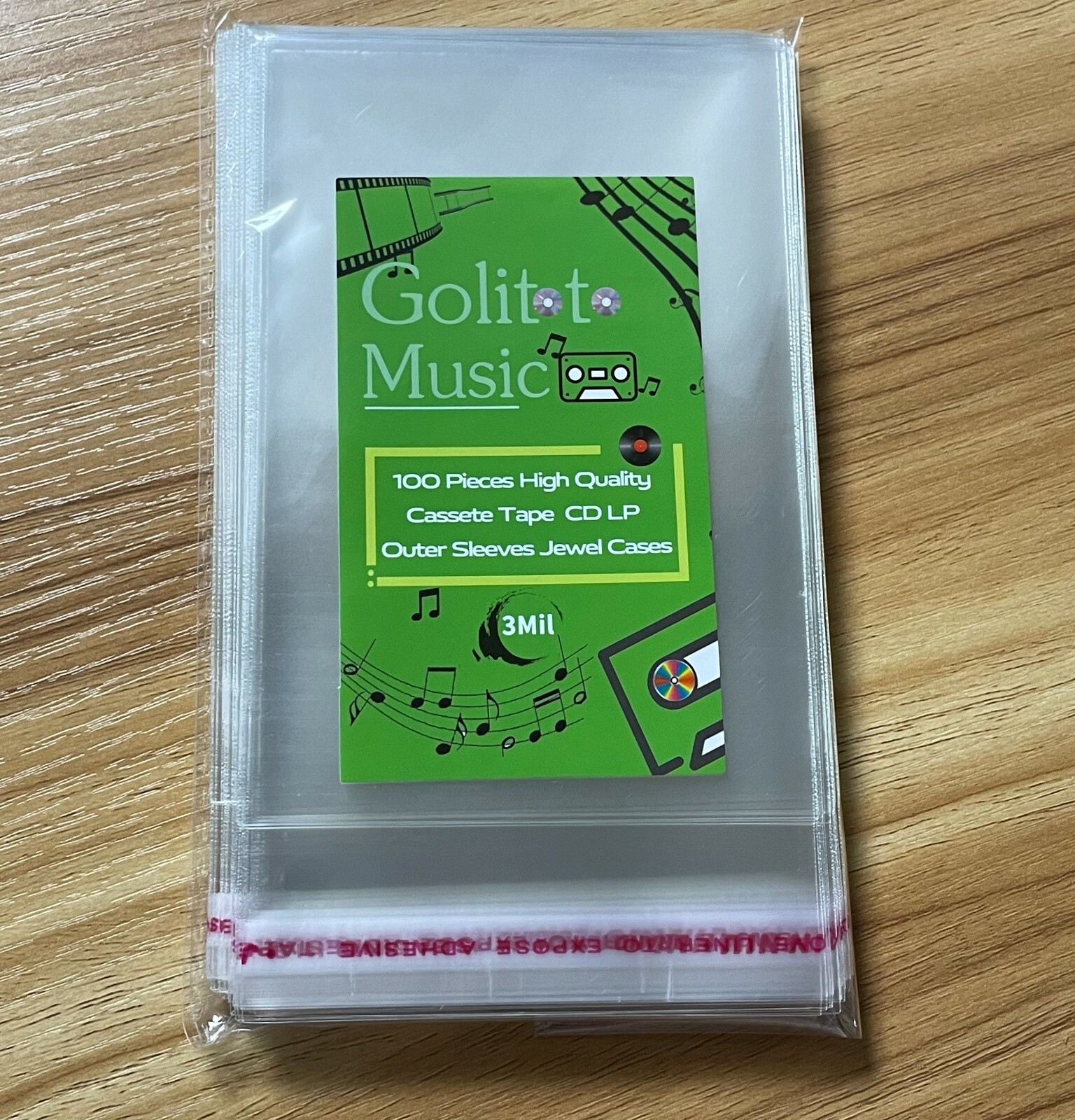 200 × New Cassette Jewel case Clear Plastic 3Mil Outer Sleeves