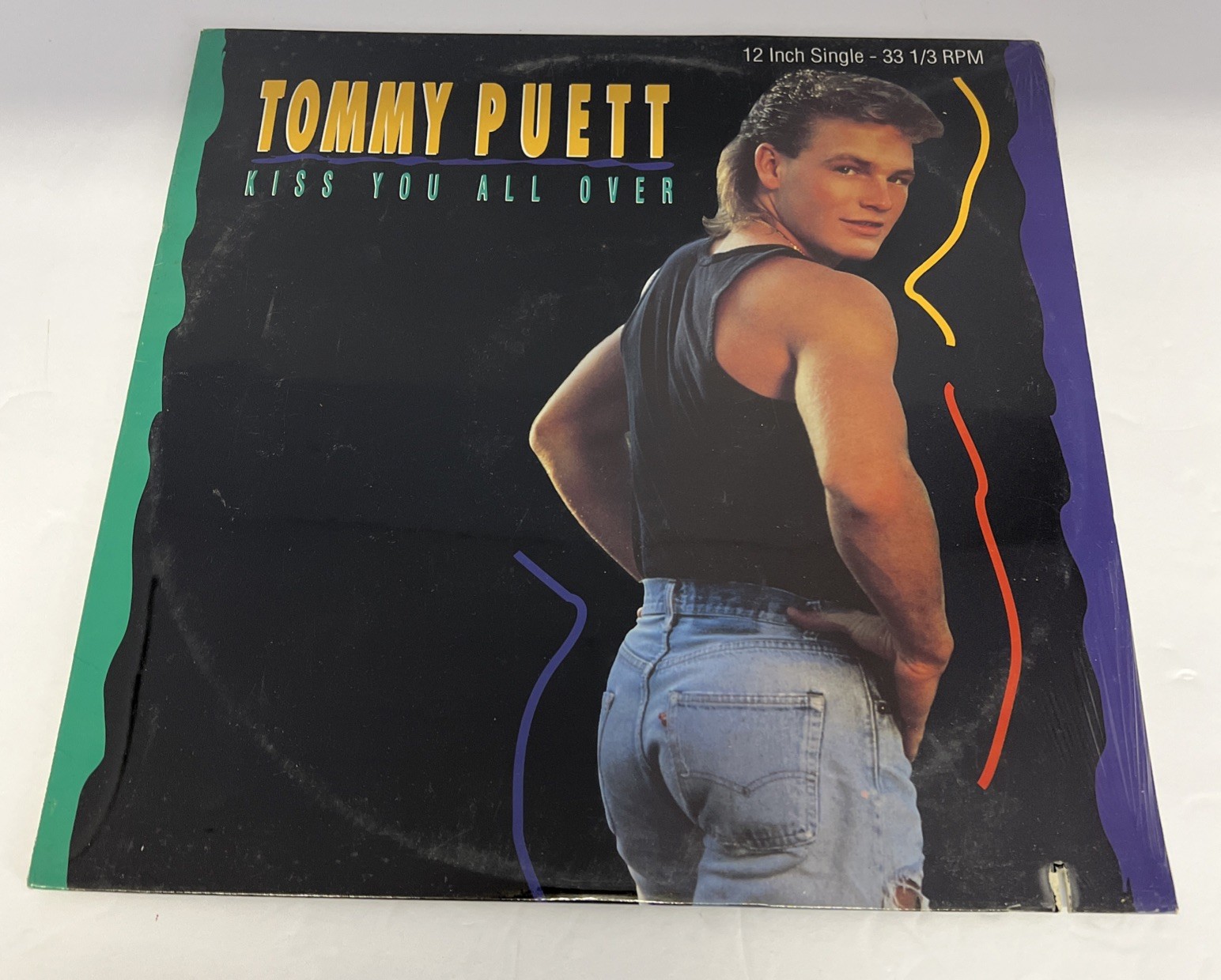 Tommy Puett - Kiss You All OVer - 12” Single - Scotti Records - 1990 Sealed