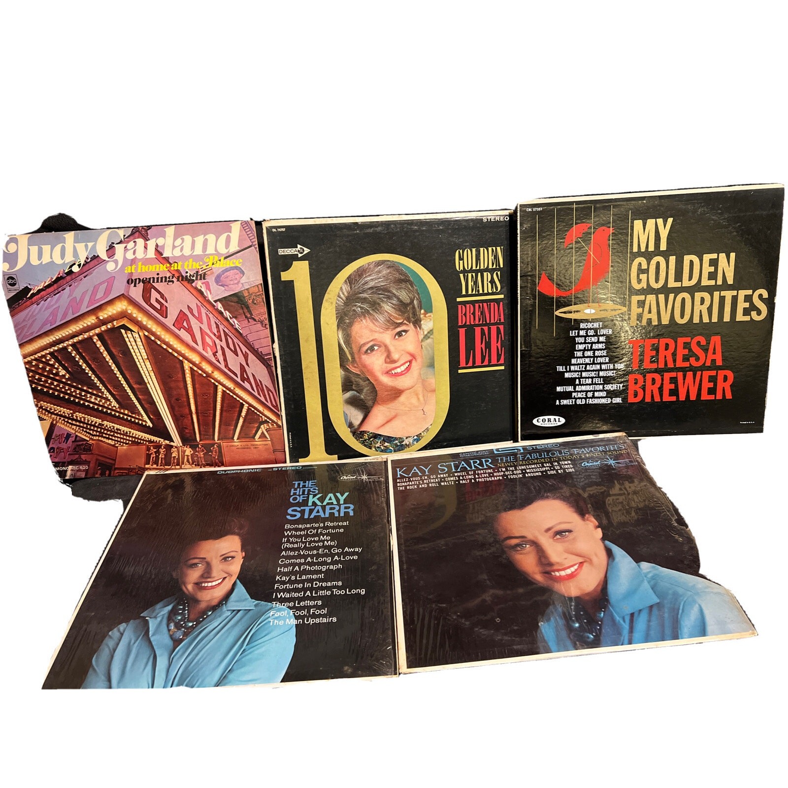 Lot 5x LPs-JUDY GARLAND Home Palace Opening-teresa Brewer-Brenda Lee-Kay Starr
