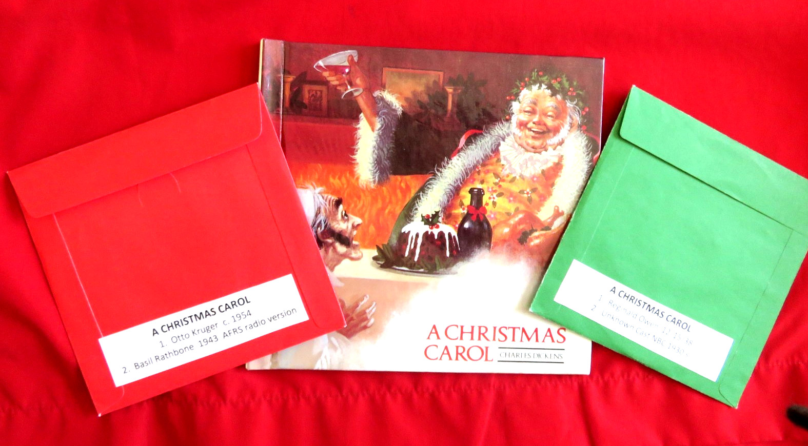 A CHRISTMAS CAROL ~ 4 rare CHARLES DICKENS  Xmas radio broadcasts   2 CD + BOOK