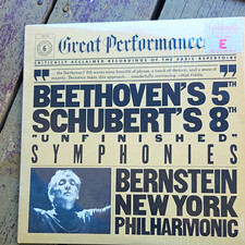 CBS Great Performances Bernstein Beethoven 5th/Schubert 8th LP Stereo MY 36719 picture