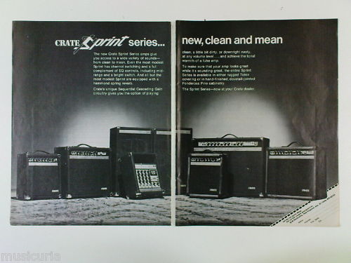 retro magazine advert 1982 CRATE sprint amplifiers