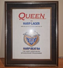 Framed Queen 1986 Harp Beat Lager Music Magic Tour Pullout Sponsorship Programme picture