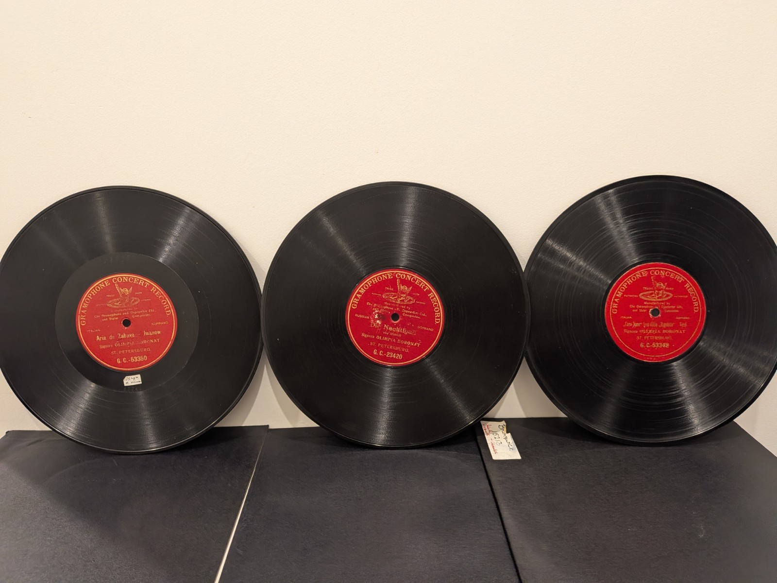 Olimpia Boronat 3 G&T 78 RPM Records St Petersburg 1904 Rare Russian Opera