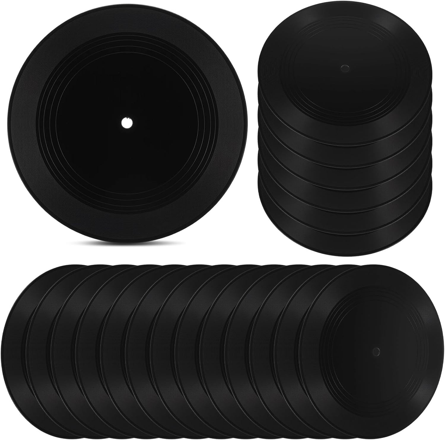 20Pcs Blank Vinyl Records 7 Inch for Wall Decor, Doodle on Fake Records, Props f