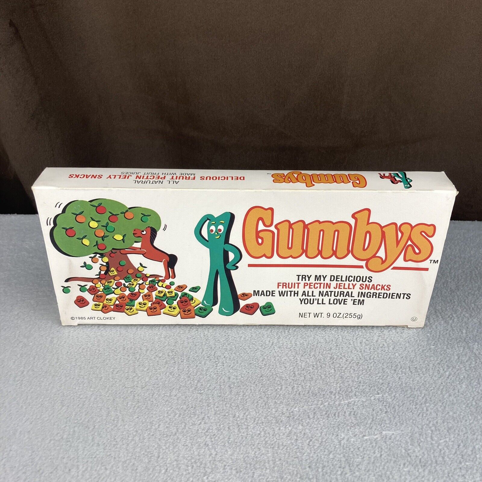 SUPER RARE Vtg 1985 Gumbys Candy Box Wrapper Art Clokey & Gumby Song Lyrics 80s