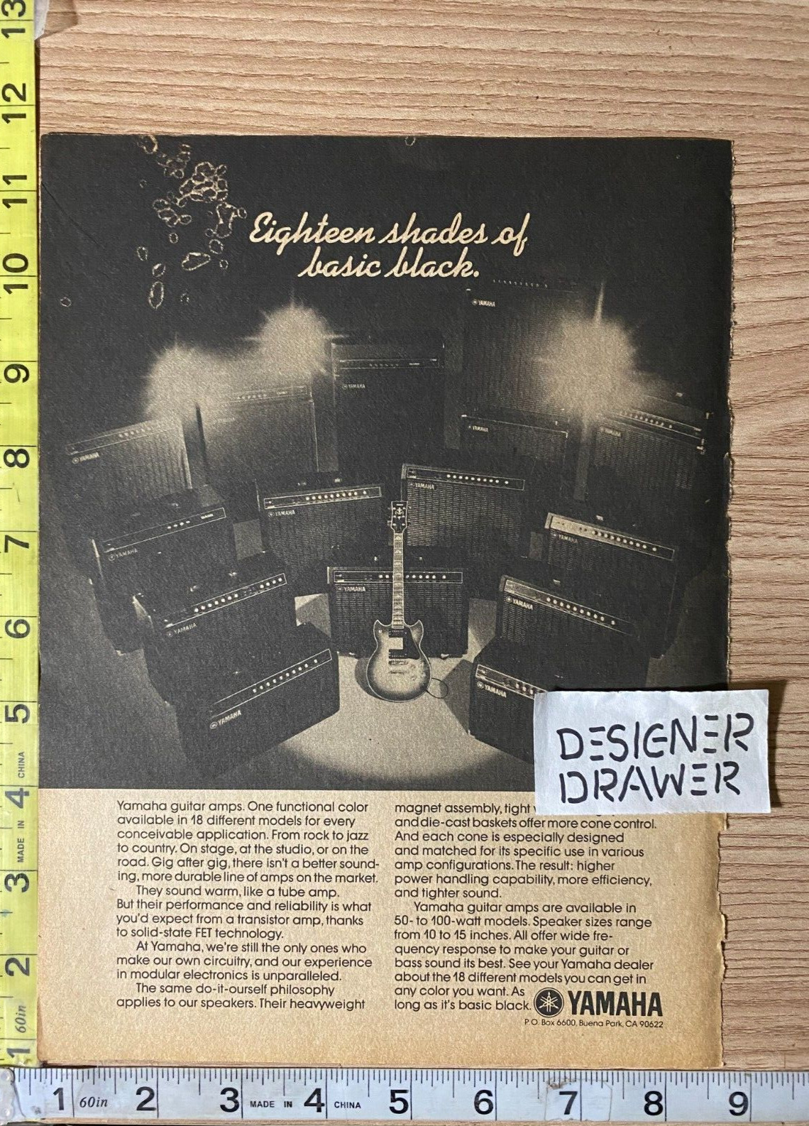 Yamaha Guitar Amps 1977  Vintage  Promotional Print Advertisement