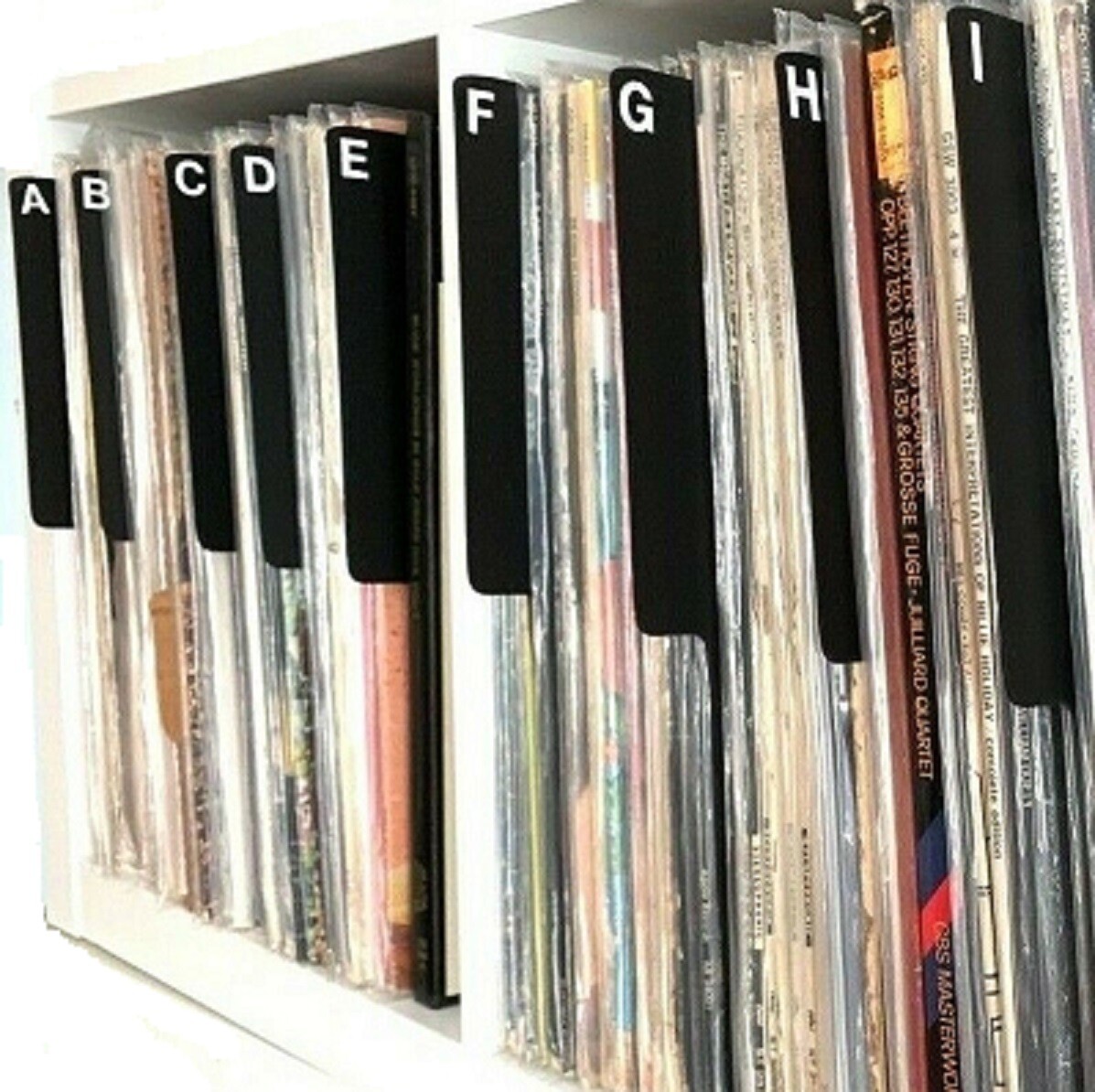 A-to-Z Black Record Dividers DIY [Do-it-Yourself Kit] for 12-inch LP Vinyl Album