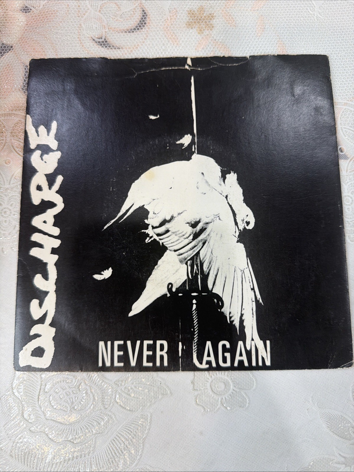 Discharge - Never Again (1981) - CLAY 6 Vinyl Record 7”