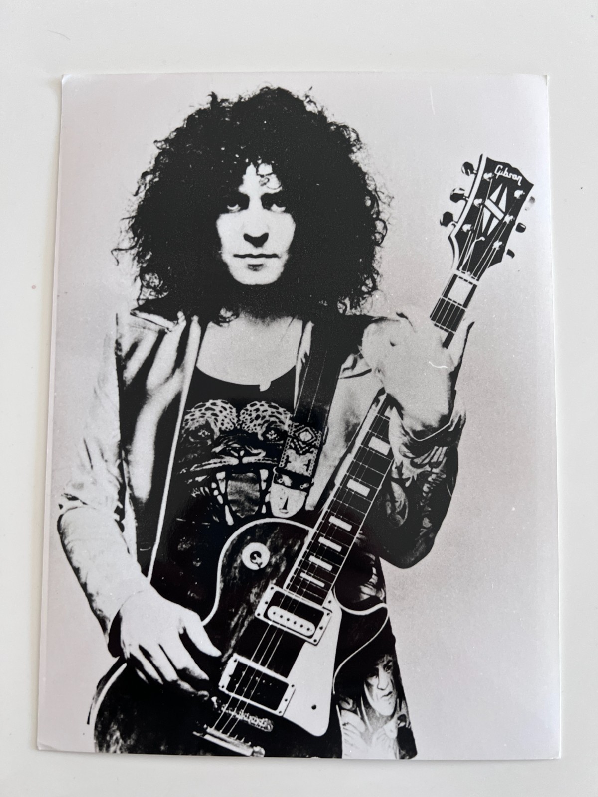 Marc Bolan T. Rex Gibson Les Paul Vintage PA Press Photo 85 Fleet St Stamped