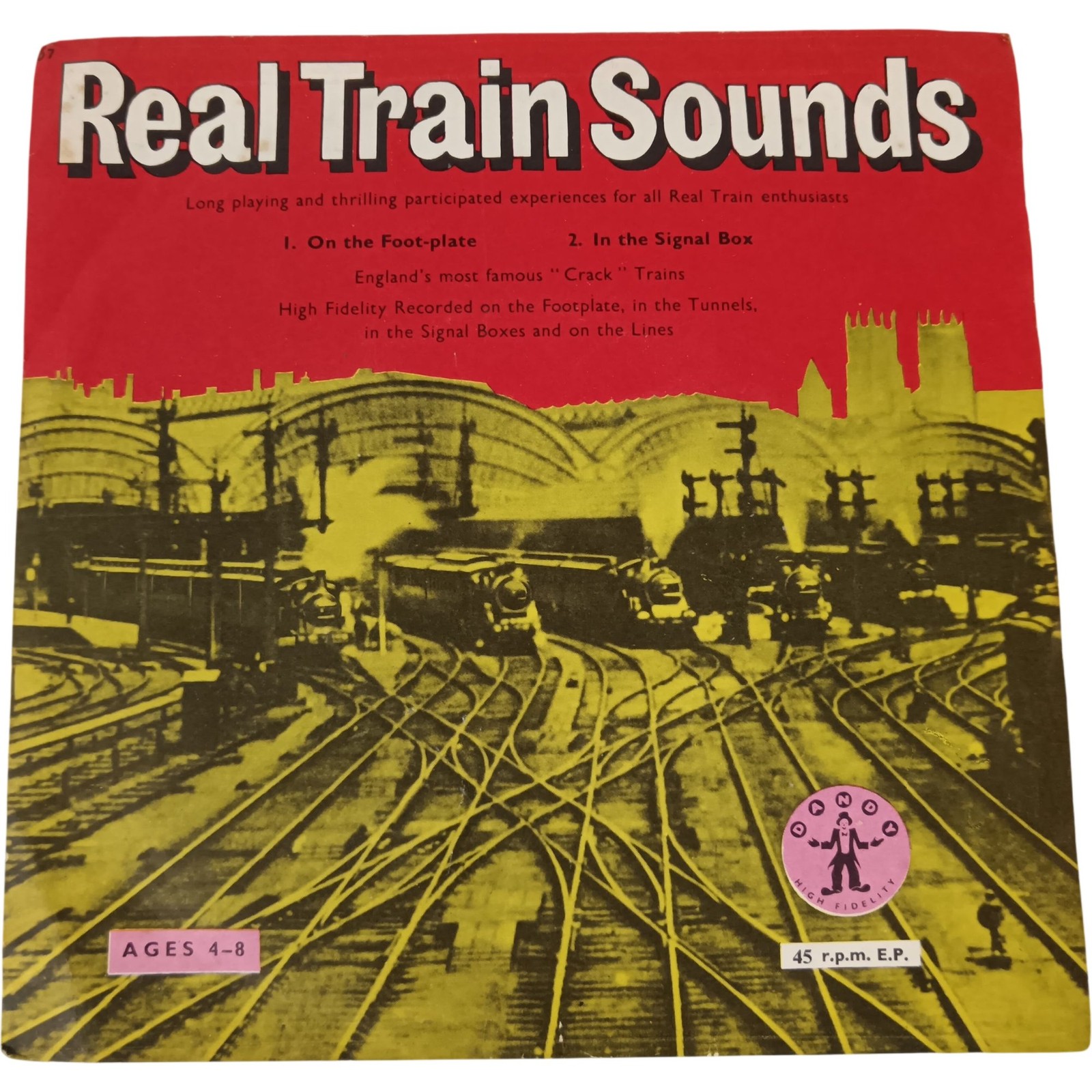 Dandy Records Real Train Sounds Vinyl 45 RPM Coloured High Fidelity Preloved