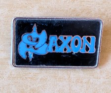 Saxon original Enamel pin badge 1980s. Vintage. British Made. Read Description  picture