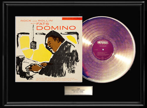 FATS DOMINO ROCKIN & ROLLIN\'  DEBUT LP GOLD METALIZED RECORD ALBUM RARE NON RIAA