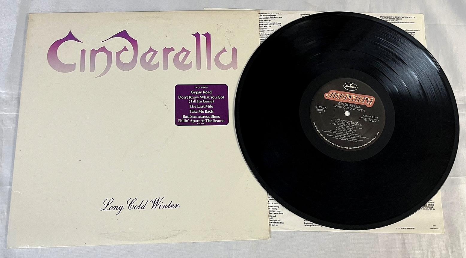 Cinderella Long Cold Winter 1988 LP Vinyl Promotional PROMO hype sticker Keifer